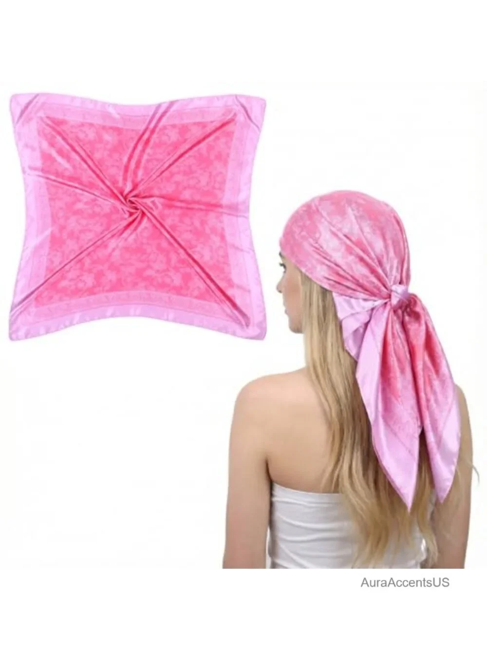 35 inch Square Polyester Head Wrap Scarf for Women Multifunctional Neck Scarf